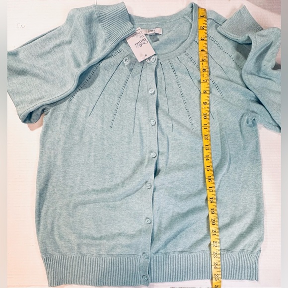 Croft & Barrow Women’s Turquoise Long Sleeve Cardigan Lightweight Size PXL NWT - Picture 2 of 10